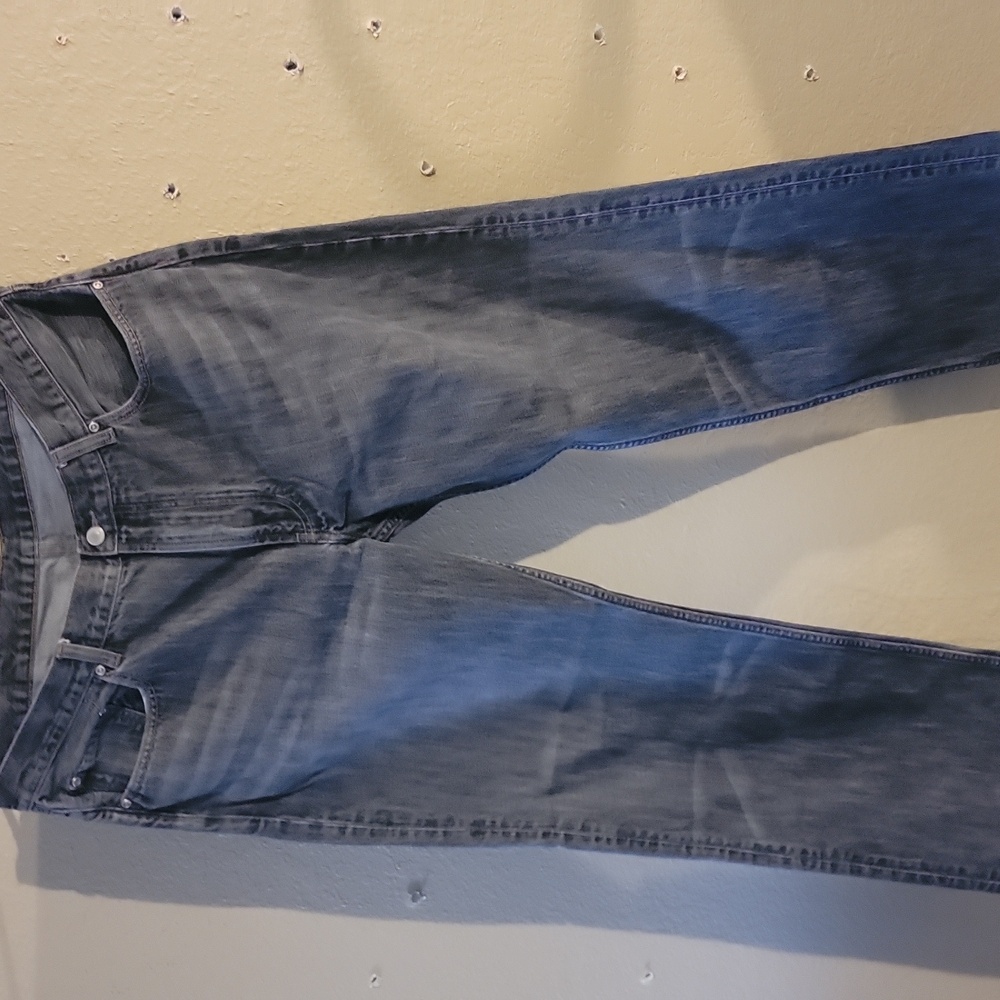 Men's black faded structure jeans size 38x32 excellent use condition